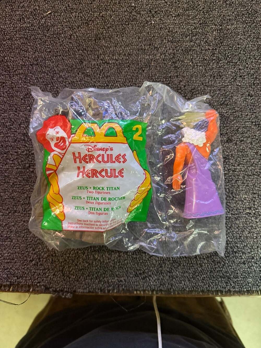 1996 McDonald's Disney's Hercules Happy Meal Toy #2 Zeus and Rock Titan Two Figu